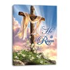 Crafted Creations Blue and Brown 'He is Risen' Rectangular Canvas