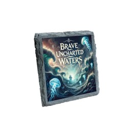Brave Uncharted Waters Ocean Jellyfish Waves Slate Coaster (slco-kf25-5989)