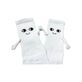 2 Pair Couple Magnetic Hands Socks, Hold Hands Funny Gift, Couple Holding Hands Socks Novelty Socks Friendship Socks, Special Gifts for Women Men,