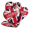 4 x Heart Coasters - Liverpool England Flag Circle Cork