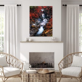 Fine Art Canvas Water in the Fall Canvas Wall Decor by Artist Vladimir Kostka/Radiant Scenes for Living Room, Bedroom, Bathroom, Kitchen, Office, Bar, Dining & Guest Room - Ready to Hang - 24 in x 32 in
