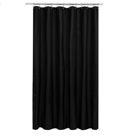 N&Y HOME Fabric Shower Curtain or Liner Extra Long 72 x 84 Inches - Hotel Quality, Machine Washable, Water Repellent - Black, 72x84