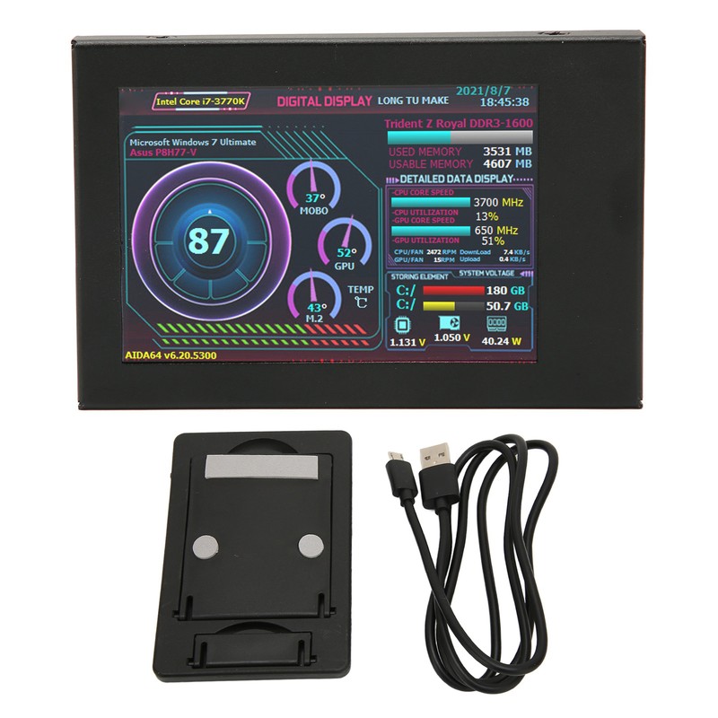 3.5in Computer Temp Monitor IPS USB Mini Screen AIDA64 PC