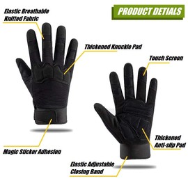 HYCOPROT Tactical Full Finger Gloves, Touchscreen Motorcycle Breathable Lightweight Tactical Gloves Outdoor Military for Shooting, Hunting, Motorcycling, Climbing (Camouflage-1, Medium)