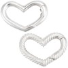 Beebeecraft 2Pcs 2 Styles Heart Spring Ring 925 Sterling Silver