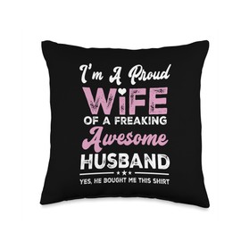 Best Plumber Wife Gifts for Women Funny Best Wife of a Plumber Girlfriend Graphic Design Throw Pillow, 16x16, Multicolor