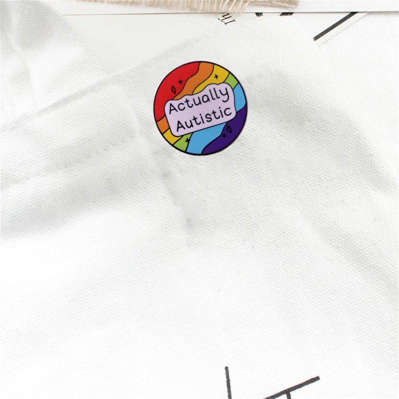 ACTUALLY AUTISTIC Colorful Circle Badge Accessory Hard Enamel Pin Autism