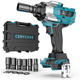 Cordless Impact Wrench 1/2 inch for Makita Battery 900FT-LBS with 6 Sockets and Durable Toolbox Brushless Impact Gun Includes LED Work Light - High Torque Impact Driver, No Battery
