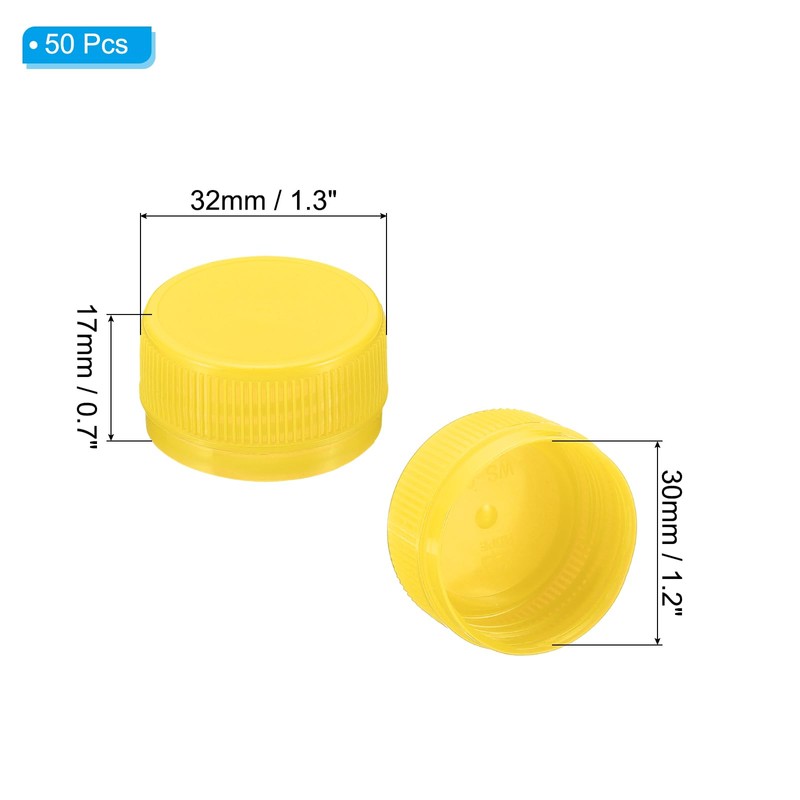 PATIKIL 1.2inch Plastic Bottle Caps for Crafts, 50Pcs Reusable Protection