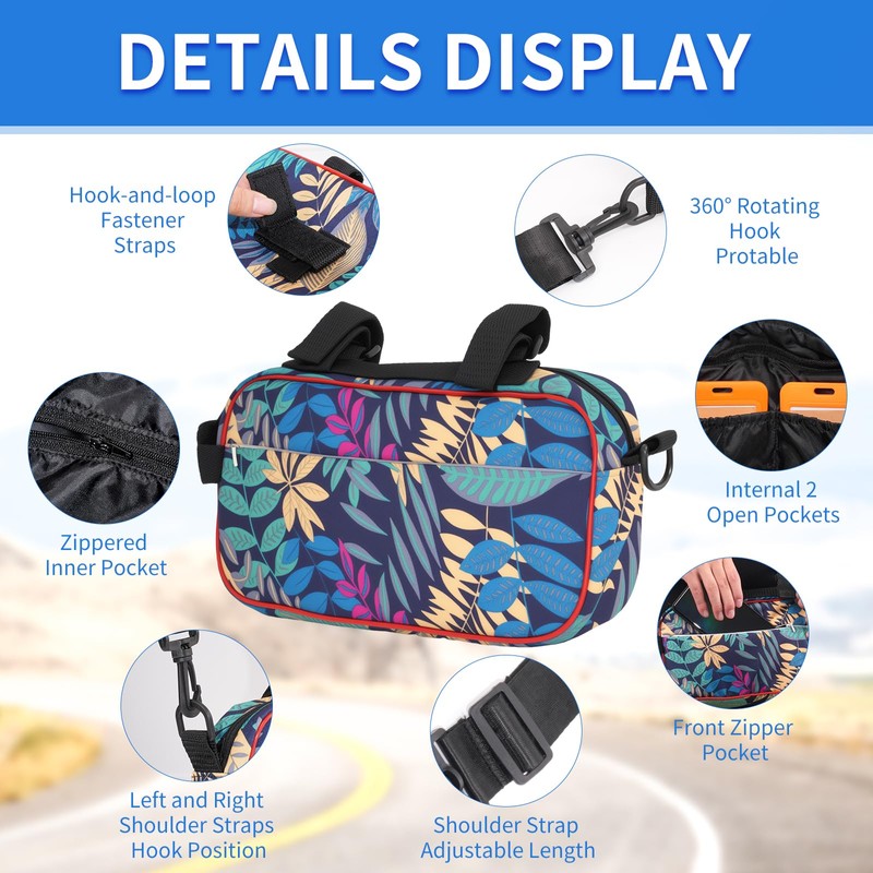 FAMJOALE Waterproof Bike Handlebar Bag, Large Capacity Bicycle Bags Cycling