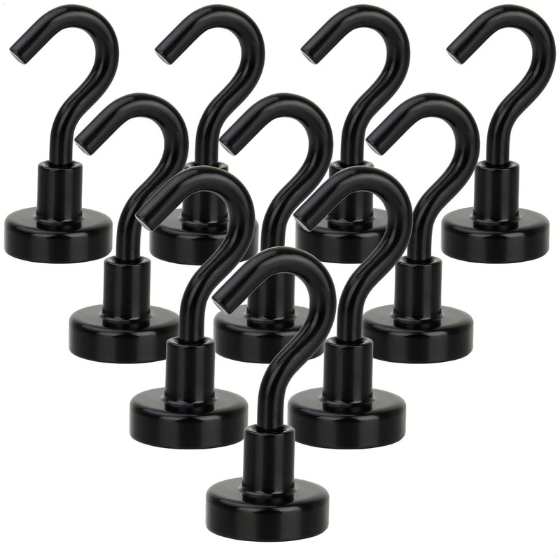 com-four® 10 x Neodymium Magnetic Hooks 5 kg - Strong