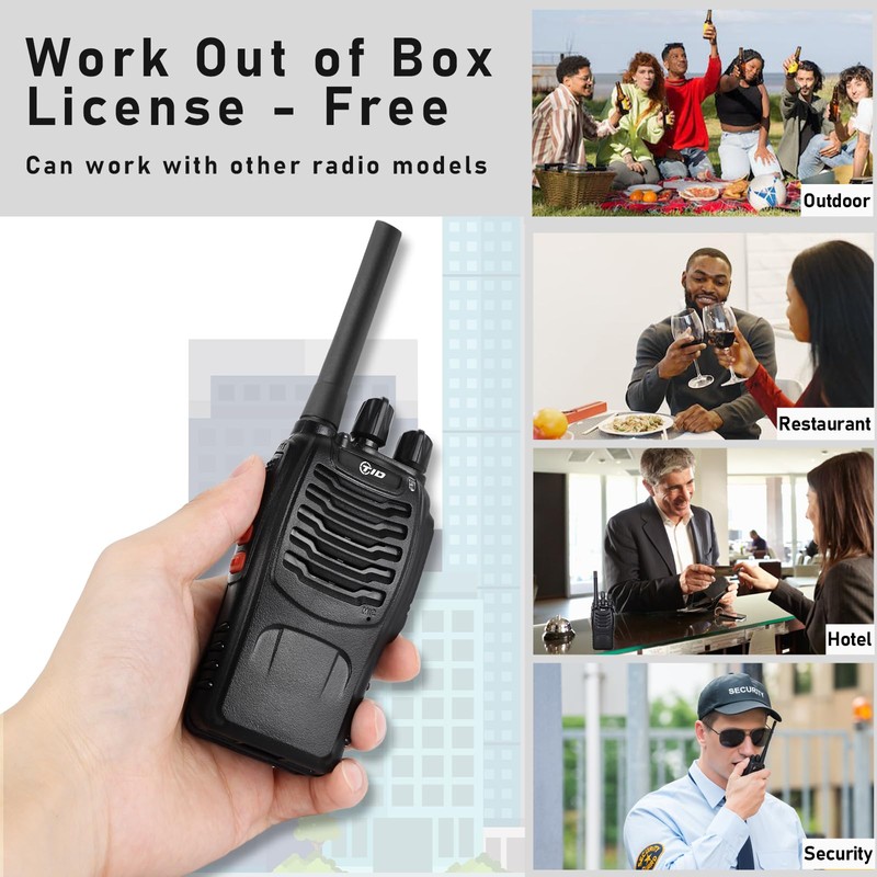 TIDRADIO TD-V2 Walkie Talkies for Adults Long Range, Frequency Copy,