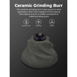 Molinillo de Café Manual Portátil con Muelas de Cerámica y Cuerpo de Acero Inoxidable 304, Tamaño Compacto, Incluye Cepillo de Limpieza y Bolsa de Almacenamiento