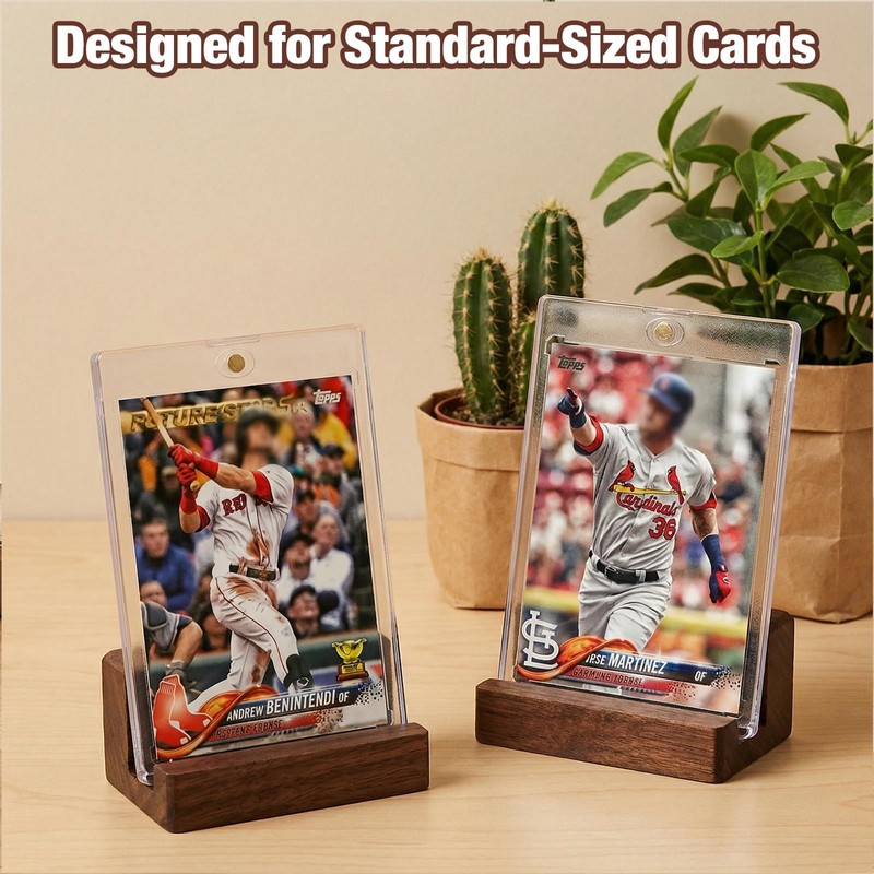 Junkin 3 Set Sport Card Display Walnut Trading Cards Displays