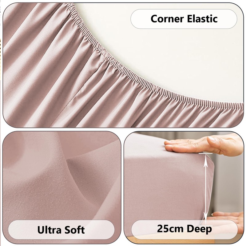 AR Ware King Fitted Sheet non Iron Wrinkle, 25cm Deep