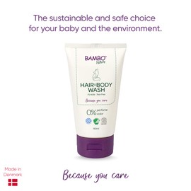Bambo Nature Kids Shampoo & Body Wash, Eco-Labelled Baby Bath Wash For Sensitive Skin, Tear-Free Baby Shampoo, Organic & Vegan Baby Wash For Clean & Happy Baby, Sustainable Baby Hair & Body Wash 150ml