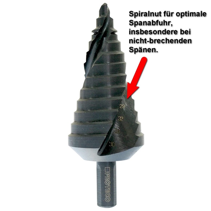 Proteco-Werkzeug® HSS TIAlN Titanium Professional Step Drill Cone Drill Bit