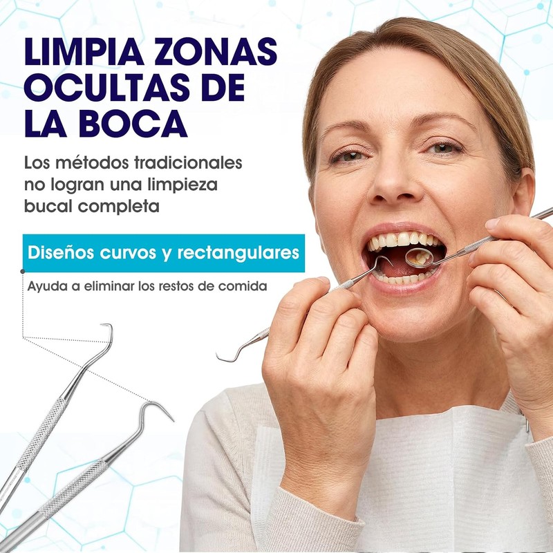Raspador de Lengua de Acero Inoxidable Kit de 7 Piezas