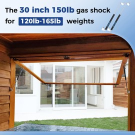 ARANA 30 inch 150 LB Gas Prop Struts Shocks with L Mounting Brackets, 2 Pcs 30" 150 Pound Lift-Support Gas Springs for Heavy Duty RV Storage Box Trap Door Floor Hatch (Very Strong for 130-150lb Lid)