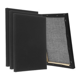 PATIKIL Black Stretched Canvas, 10 Pcs 5" x 7" Large Canvas for Painting Primed Cotton Blank Canvas for Acrylics Oil Watercolor Paints