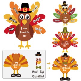 Thanksgiving Crafts for Kids, Make-a-Turkey Crafts Stickers for Kids Games/Activities/Party Favors - 36 Sheets