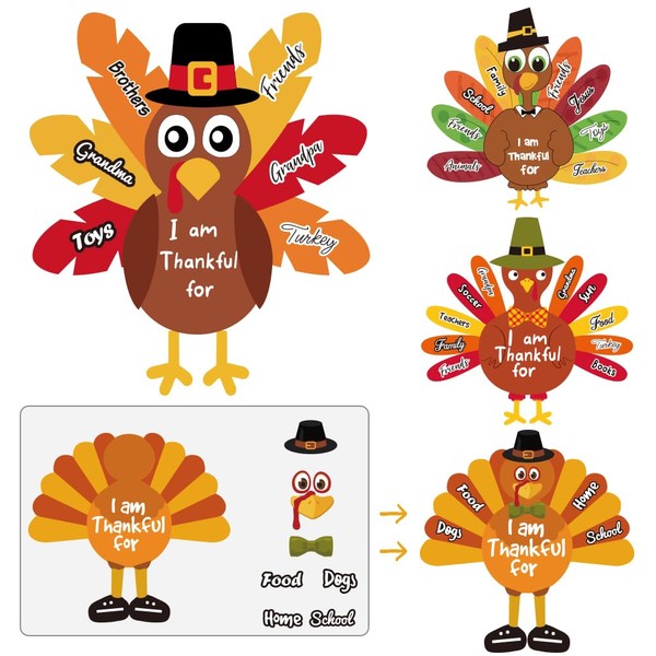 Thanksgiving Crafts for Kids, Make-a-Turkey Crafts Stickers for Kids Games/Activities/Party