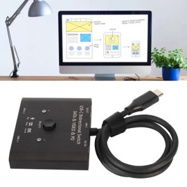 USB C Switch, Bi Directional USB C Switcher 2 in 1 Out, 1 in 2 Out Type C KVM Switch, Supports 8K 60Hz, 4K 120Hz Video, 10Gbps Data Transfer, 100w Charging