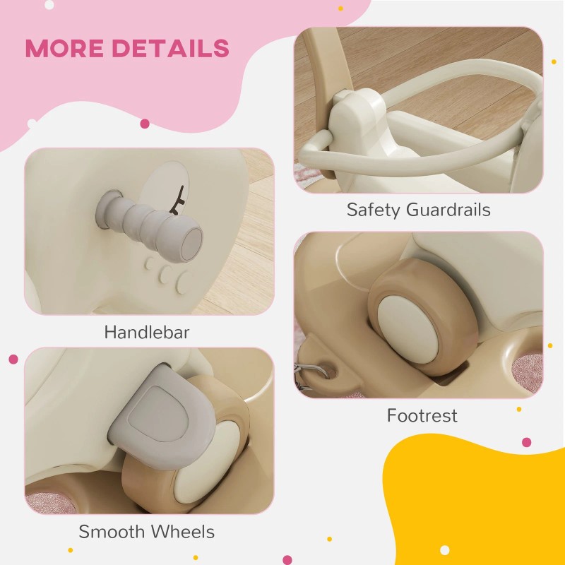 Qaba 5 in 1 Rocking Horse for Toddlers 1-6 Years