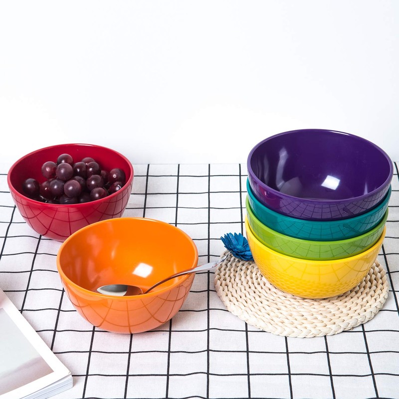 KX-WARE Melamine Bowls set - 28oz 6inch 100% Melamine Cereal/Soup/Salad