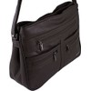 Large Faux Leather Handbag/Shoulder Bag with 7 Zip Compartments &