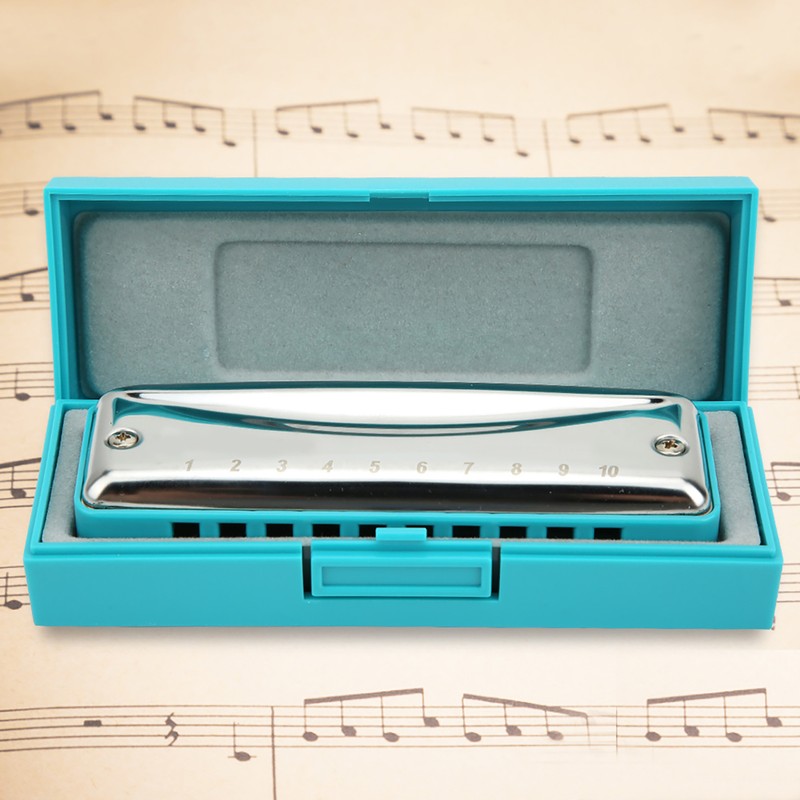 Blues Harmonica 10-Hole Mouthorgan Ab Key Portable Wind Instrument High