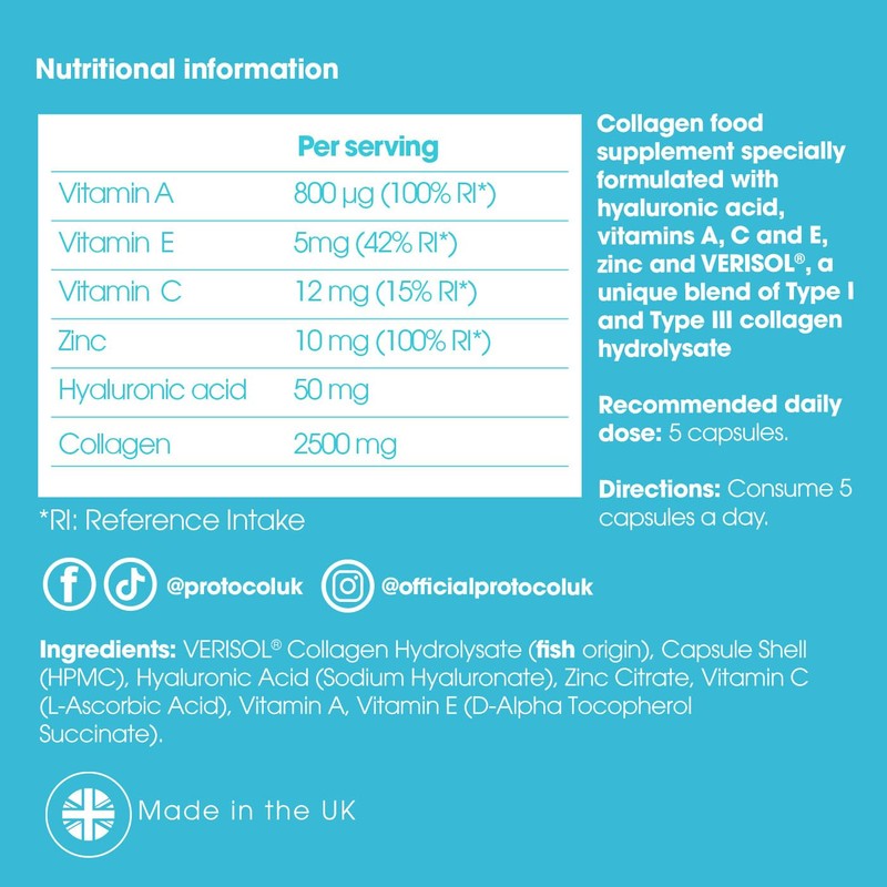 Proto-col Premium 150 Collagen Capsules with Hyaluronic Acid, Vitamin C,