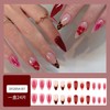 Medium Almond Press on Nails RIICFDD Wine Red Fake Nails