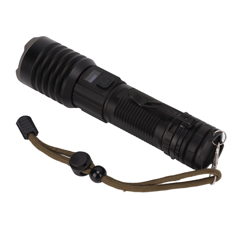 LED Flashlight USB Charging IPX4 Waterproof Aluminium Alloy Intelligent Digital