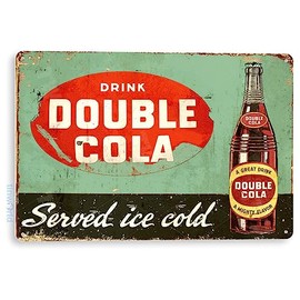 Tinworld Tin Sign: Double Cola Soda Retro Metal Décor D055