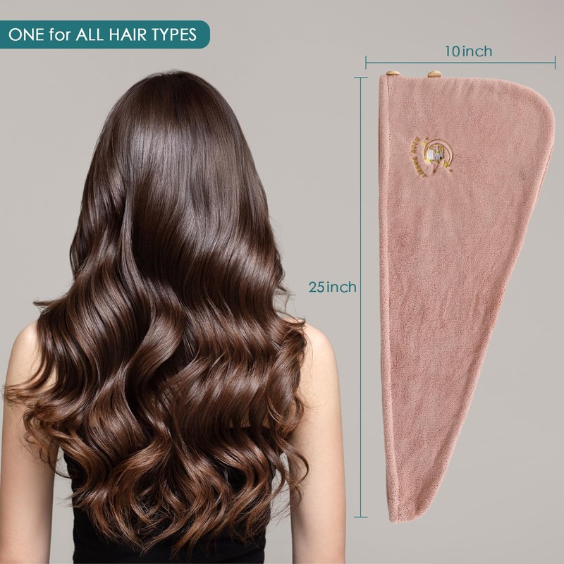 Toalla de microfibra para el cabello para mujer, paquete de