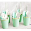 FiveSeasonStuff Paper Cups Eco-friendly Biodegradable Compostable (Mint Green | Gold)