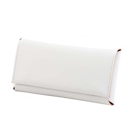 FABRIK Men's Long Wallet, Compact, Wallet, Thin, Genuine Leather, Stylish, Saifu Slim, Made in Japan, Cowhide Leather, Present, Fabric, white
