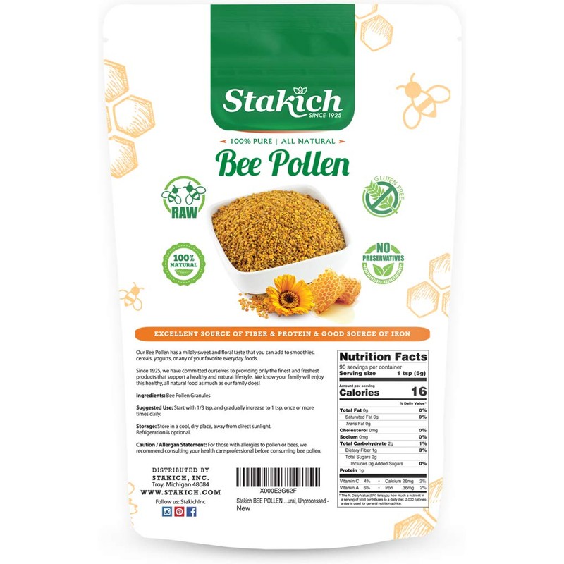 Stakich Bee Pollen Granules 1 Pound (Pack of 1)