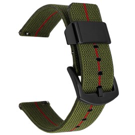 Aoeiwv Elastic Fabric Nylon Watch Band 18mm 20mm 22mm 24mm Quick Release Waterproof Military Watch Straps Premium Nylon Elastic Replacement Band Strap for Men Women