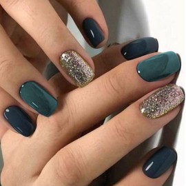 NAILDOKI Nail Stickers 20 Pieces Full Wraps Nail Polish Strips, Self-Adhesive Gel Nail Art Decals for Women Girls