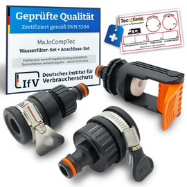 MaJoCompTec® ALLCONNECT Universal Tap Connection Set, Adjustable Water Tap Connection for Outdoor Tap without Thread, Motorhome, Caravan, Boat Adapter Set (Water Thief Set)