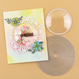 Paquete de 20 cúpulas circulares para hacer tarjetas, círculos adhesivos despegables, de plástico transparente, cúpulas dimensionales para hacer tarjetas, papel, manualidades, coctelera, ventana, ampolla, cubierta de coctelera hinchada de 1/4 pulgadas de