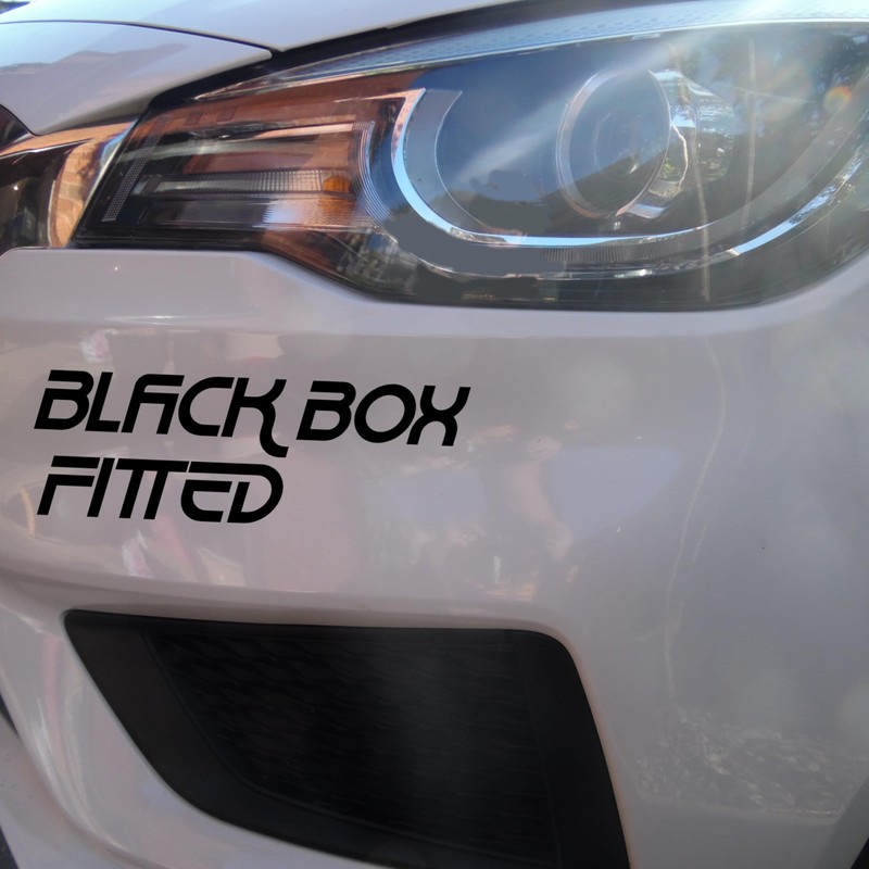 Black Box Fitted Fun Car Bumper Sticker - Waterproof Decal