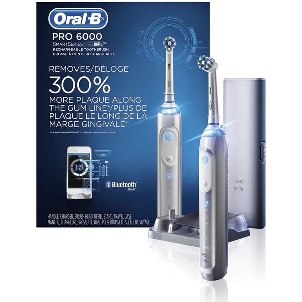 Oral-B Pro 6000 Smart Series Power Rechargeable Electric Toothbrush, White