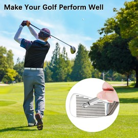 TIXIPEM Golf Groove Sharpener [2PCS] - Golf Club Groove Cleaner Generate Optimal Spin Use for Wedges & Irons - [Silver-4.4IN] Re-Grooving and Cleaning Tool