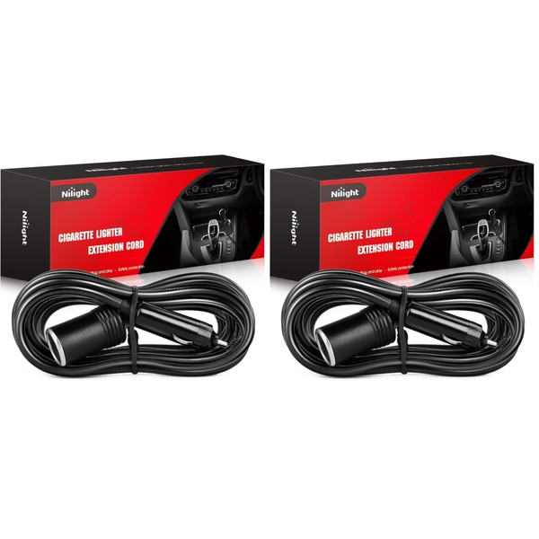 Nilight Nilight NI-WA-01C Cigarette Lighter Extension Cord Cable Heavy Duty