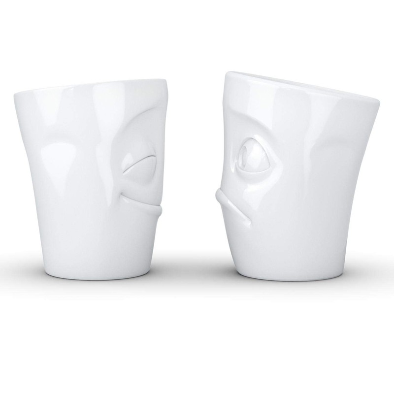 Fiftyeight - “Cheery” and “Baffled” Mugs (Without Handles) - Set