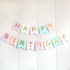 Pastel Rainbow Gold Happy Birthday Banner Bunting Garland Flag Party