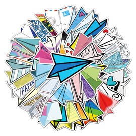 Paper Plane Stickers for Teens Boy Girls Kids|50 Pcs|Cartoon Vinyl Waterproof Stickers for Laptop Computer Phone Tablet Luggage Flasks Water Bottle Bike Scrapbook Car,Trendy Decals Pack(Paper Plane)